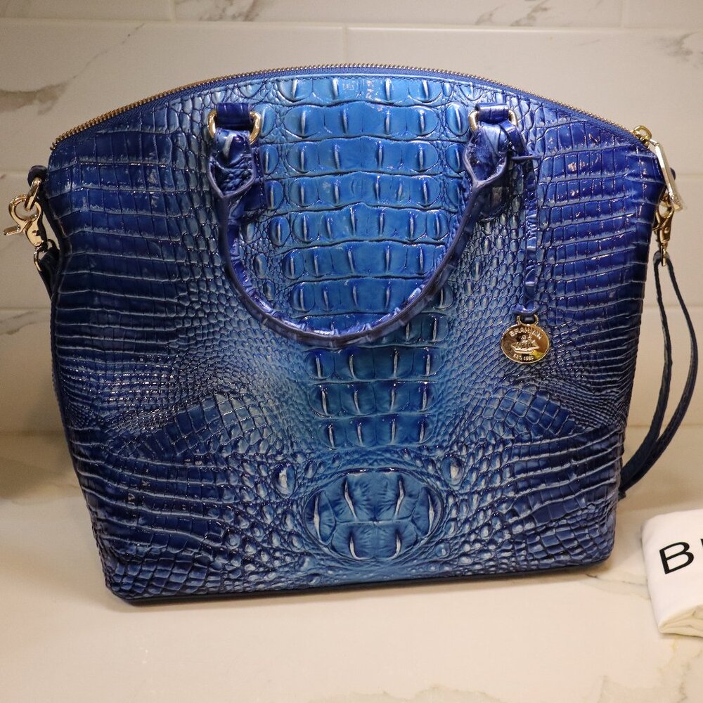 NWT Brahmin Large Duxbury Satchel Vista Blue Ombre Melbourne - Picture 11 of 11